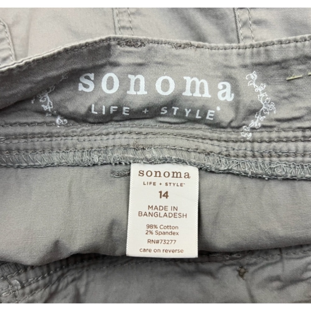 Sonoma Gray Cotton Cargo Skort With Pockets Size 14 - Picture 4 of 5
